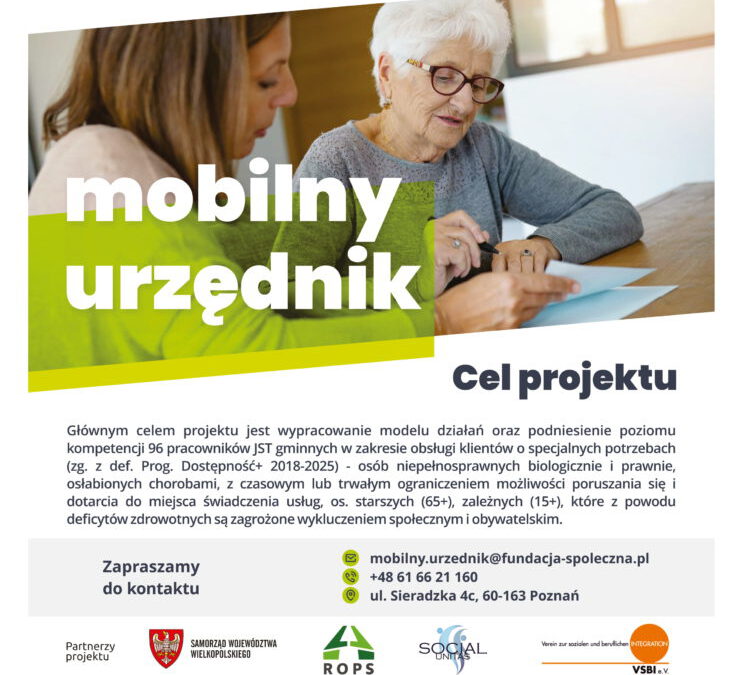 Projekt „Mobilny urzędnik. Poprawa dostępności usług publicznych dla mieszkańców o szczególnych potrzebach”