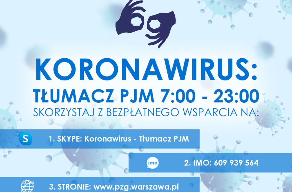 Koronawirus – Tłumacz PJM dla całej Polski!!!